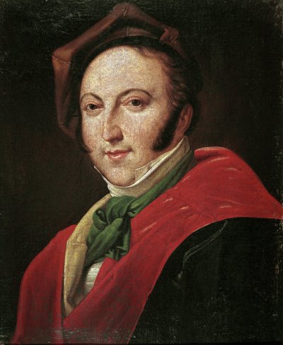 Gioacchino Rossini olasz zeneszerző portréja (olaj, vászon alkotó: Unknown artist