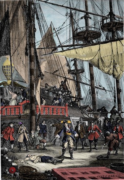 Jean Bart (1650 - 1702) portréja, a francia magánember kézzel megöli a Neptunusz holland kapitányát. alkotó: Unknown artist
