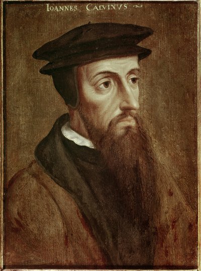 Jean Calvin (Jean Cauvin) francia reformátor és író (1509-1564) portréja Névtelen festmény. 1550. Rotterdam. Musee Boymans Van Beuningen – John Calvin (Jean Cauvin), francia író, teológus és lelkipásztor portréja a protestáns reformáció idején (1. alkotó: Unknown artist