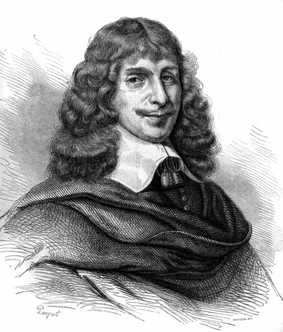 Jean Francois Sarasin (Sarrazin, Sarazin) (1614-1654) francia író portréja. Metszet 1870-ből. alkotó: Unknown artist
