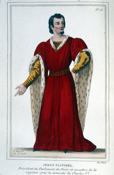 Jehan Pastorel, a párizsi parlament elnökének és a VI. Károly kisebbségéhez tartozó régensségi tagnak portréja alkotó: Unknown artist