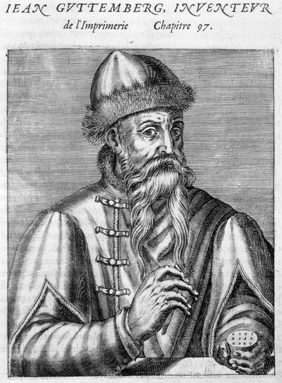 Johannes Gutenberg (1400-1468) portréja. alkotó: Unknown artist