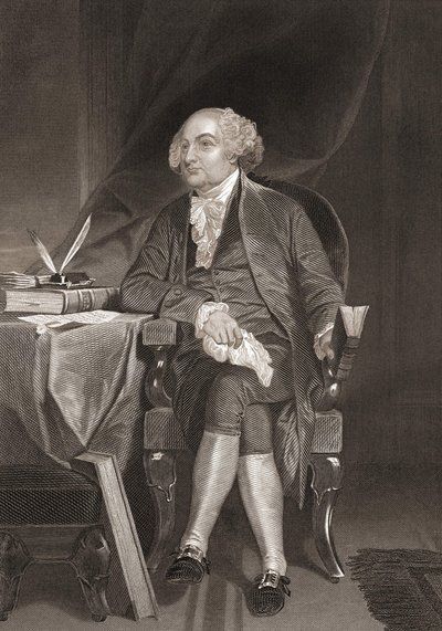 John Adams (1735-1826), amerikai államférfi és az Egyesült Államok második elnökének portréja. századi metszet alkotó: Unknown artist
