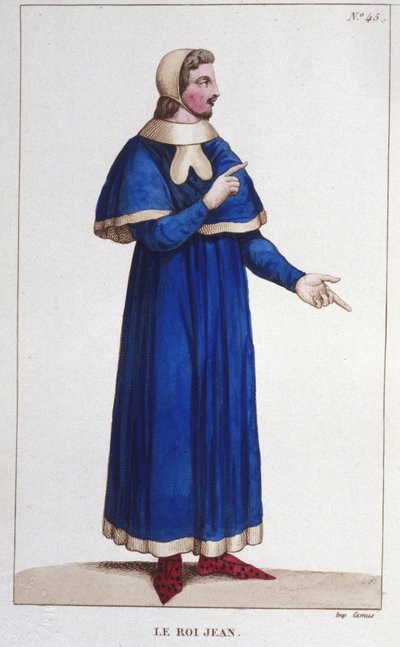 II. Jó János (1319-1364), francia király portréja, metszet 1830-ból alkotó: Unknown artist