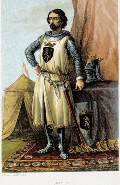 I. János, a győztesként ismert (1268-1294), brabanti herceg portréja. századi kromolitográfiája. alkotó: Unknown artist