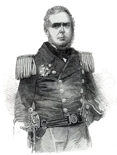 John Pascoe Grenfell (1800-1869) haditengerészeti tiszt és a Brazil Birodalom diplomatája portréja – 1852-es metszet alkotó: Unknown artist