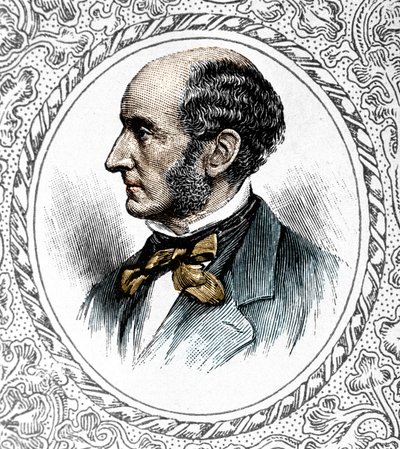 John Stuart Mill portréja. brit filozófus és közgazdász 1806 és 1873 között alkotó: Unknown artist