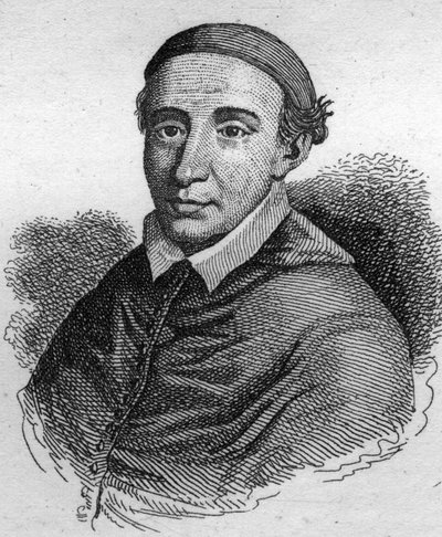 John de La Balue (1421-1491) evreux-i bíboros és XI. Lajos király Amonier püspökének portréja. Metszet 1835-ből. alkotó: Unknown artist