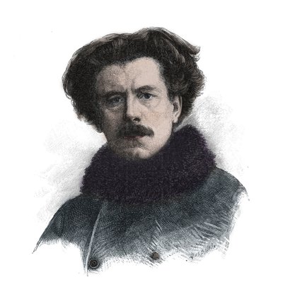 Joseph Auguste Maurice Rollinat (1846-1903) angol költő portréja - metszet alkotó: Unknown artist