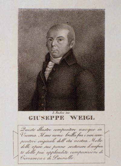 Joseph Weigl portréja (metszet alkotó: Unknown artist