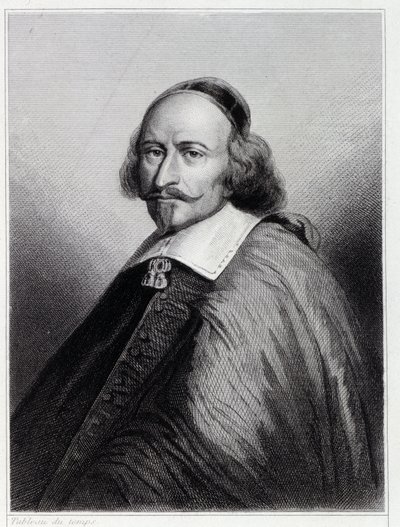 Jules Mazarin (Giulio Raimondo Mazzarino vagy Mazarino) (1602-1661), francia bíboros és politikus portréja - Lavallée „Histoire des Français”-jában, metszet, sd. alkotó: Unknown artist