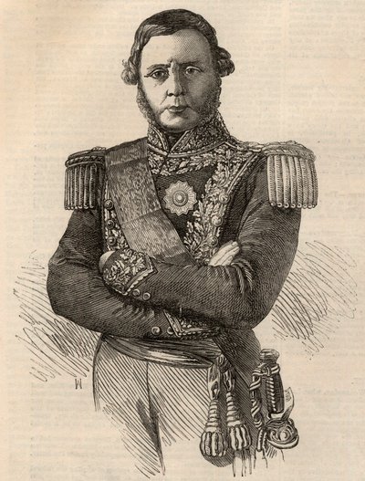 Justo Jose de Urquiza y Garcia portréja 1801-1870 – Argentína tábornok és politikus metszet 1852 alkotó: Unknown artist