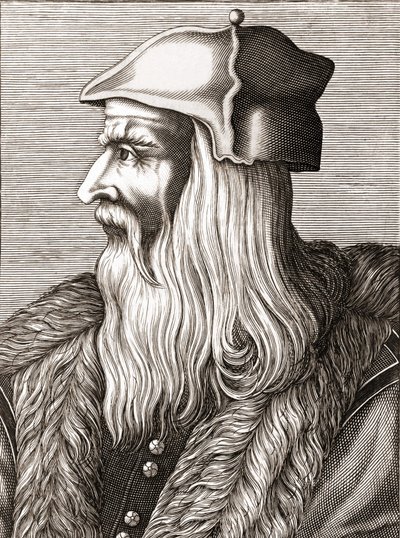 Leonardo da Vinci (Leonardo da Vinci) (1452 - 1519) portréja. alkotó: Unknown artist