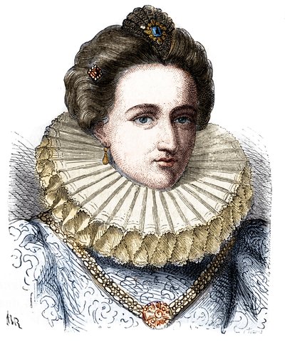 Galigai Leonora Dori (vagy Dosi) portréja, Horgony marechale (1568-1617). Epergallért visel – Henri Martin „” Histoire de France populaire” című művében alkotó: Unknown artist