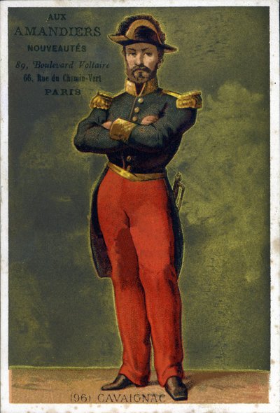 Louis-Eugène Cavaignac (1802-1857) francia tábornok és politikus portréja. A 19. század végének kromolitográfiája. alkotó: Unknown artist