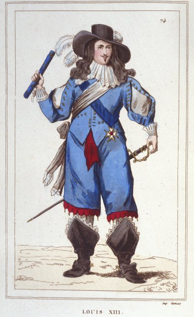 XIII. Lajos (1601-1643), francia király portréja, 1830-as metszet alkotó: Unknown artist