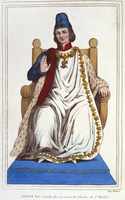 XI. Lajos portréja a Szent Michel-rend jelmezében (1423 - 1483). metszet 1830-ból alkotó: Unknown artist