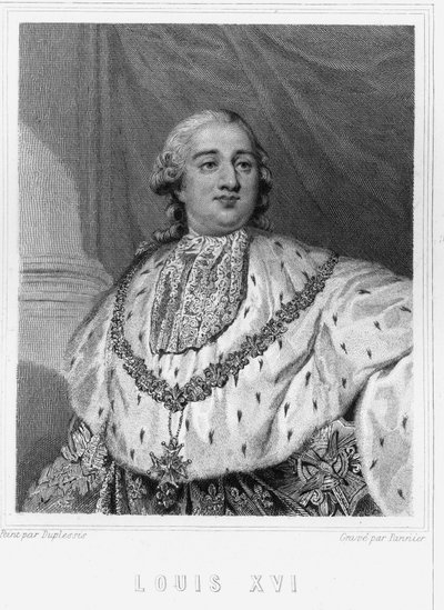 XVI. Lajos (1754 - 1793), francia király portréja – Lavallée „Histoire des Français”-jában, metszet, sd. alkotó: Unknown artist
