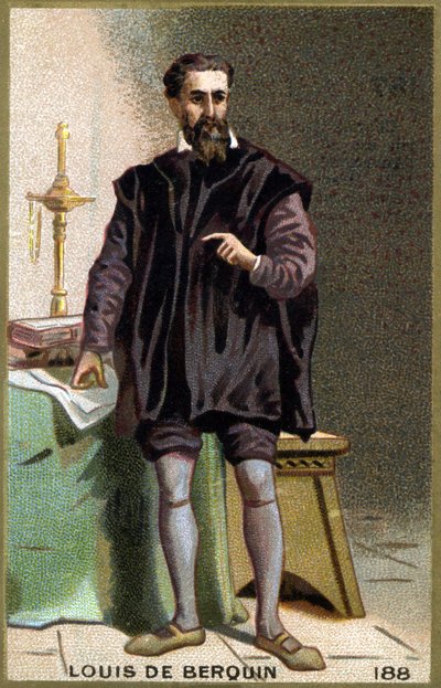 Louis de Berquin (1485-1529), lovag és humanista portréja. századi kromolitográfiája. alkotó: Unknown artist