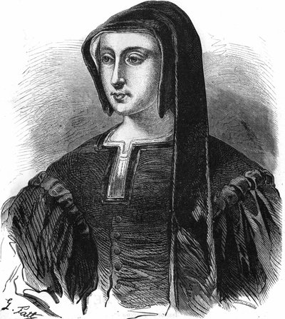 Louise de Savoie (1476-1531), francia régens, Charles de Valois Angoulême herceg feleségének és I. Francois anyjának portréja. A XIX. századi metszet. alkotó: Unknown artist