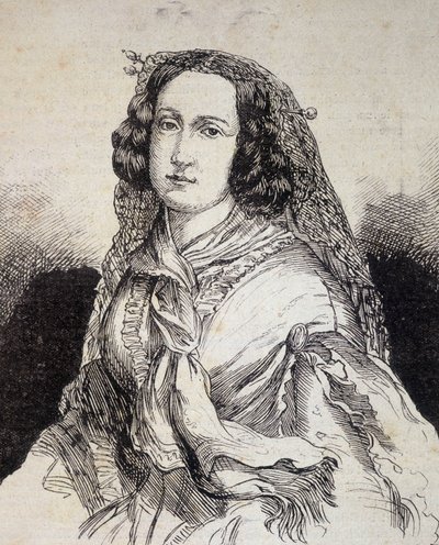 Madame Marceline Desbordes-Valmore (Desbordes Valmore) (1786 - 1859) francia író portréja - a „Les Contemporains” című könyvben, n.d. század vége. alkotó: Unknown artist