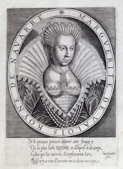Marguerite de Valois (1553 - 1615), Margot királynőként ismert portréja. századi metszet. Pau, Musee Du Chateau alkotó: Unknown artist