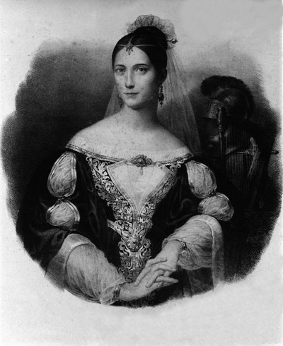 Maria Garcia, a Malibran (1808-1836) énekesnőként ismert portréja. alkotó: Unknown artist