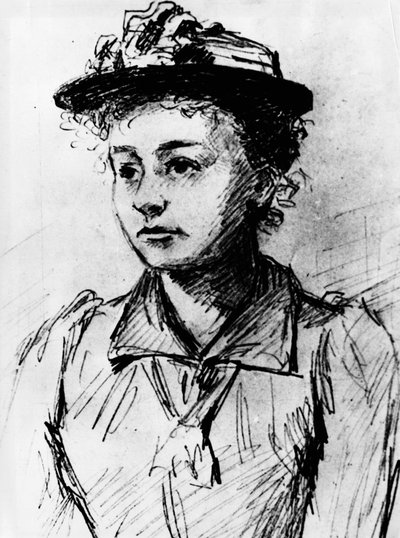 Marie Curie (1867-1934) portréja 1892-ben, lengyel diákok párizsi találkozóján. alkotó: Unknown Artist
