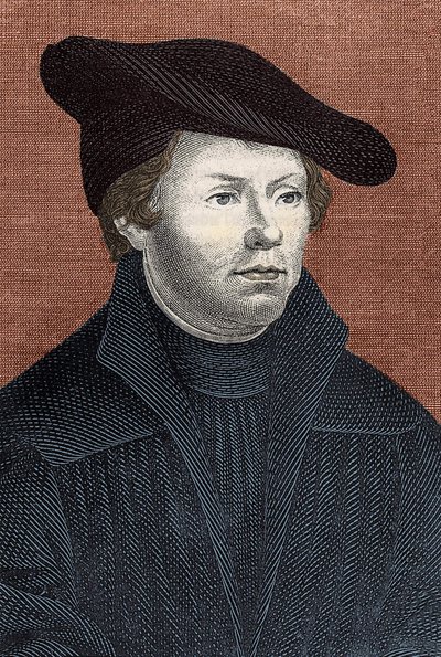 Luther Márton (1483 - 1546) német vallási reformátor portréja - metszet alkotó: Unknown artist