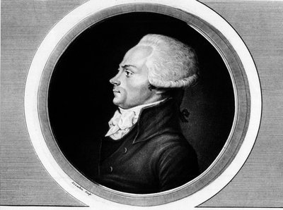 Maximilian arcképe Robespierre-től (1758-1794), az államok tábornokának tagja és Párizs helyettese a Nemzeti Kongresszuson. „A francia forradalom történelmi képeinek teljes gyűjteménye, három kötetben.” 1804. alkotó: Unknown artist