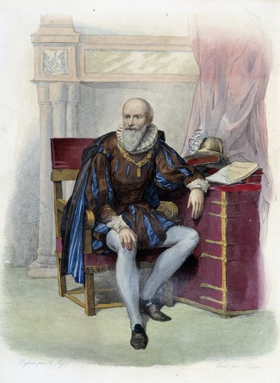 Maximilian of Bethune (1560-1641), Sully hercege, francia államférfi portréja – a „” Le Plutarque francais”” kiadásában. Mennechet, Párizs alkotó: Unknown artist