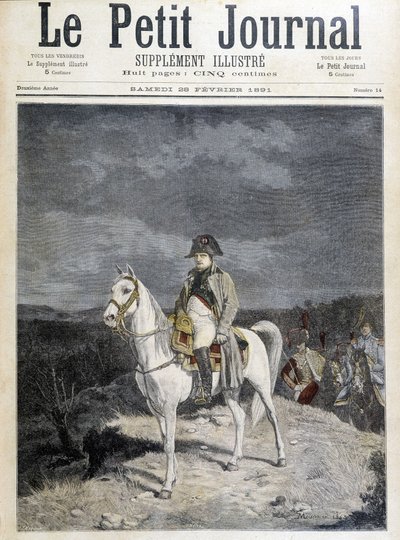 Napóleon portréja lovon 1814-ben. alkotó: Unknown artist