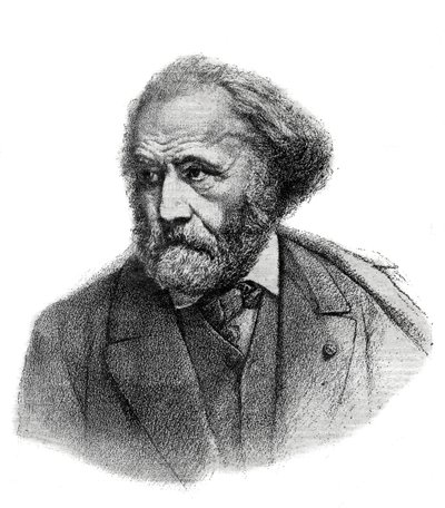 Paul Chenavard (1807-1895) francia festő portréja - 1895-ös metszet alkotó: Unknown artist