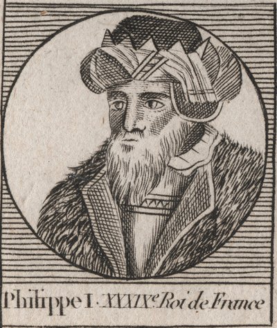 I. Fülöp (1060 - 1108), francia király portréja - I. Fülöp (1053-1108) francia király - metszet az „Instruction sur l’Histoire de France” című könyvéből, Charles Constant Le Tellier 1821-ben alkotó: Unknown artist