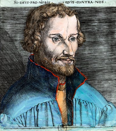 Philippe Schwarzerd dit Melanchton (1497-1560), német protestáns reformátor (evangélikus) portréja. századi metszet. Magángyűjtemény. alkotó: Unknown artist