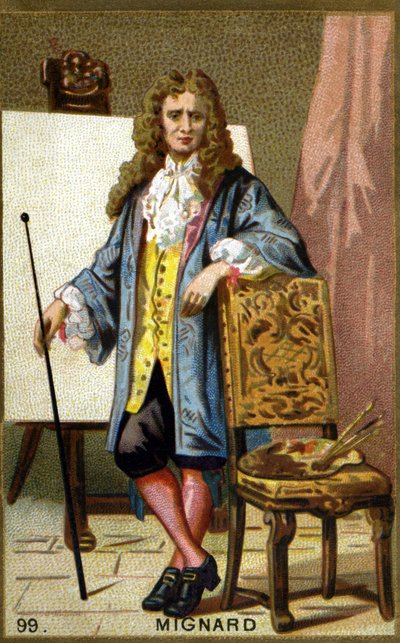 Pierre Mignard (1612-1695) francia festő, dekoratőr és karikaturista portréja. századi kromolitográfiája. alkotó: Unknown artist
