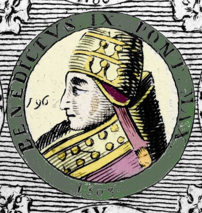 Benedek pápa portréja IX. századi metszet. alkotó: Unknown artist
