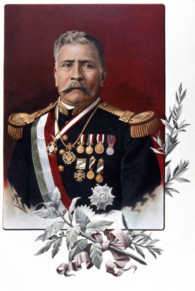 Porfirio Diaz mexikói tábornok és államférfi portréja (Oaxaca alkotó: Unknown artist