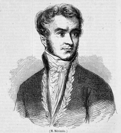 Prosper Merimee portréja. 19. századi metszet. alkotó: Unknown artist