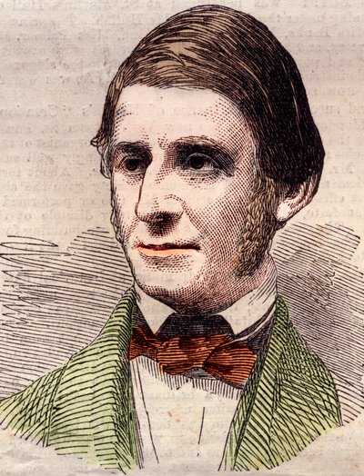 Ralph Waldo Emerson (1803-1882) esszéista, filozófus, amerikai költő portréja. Metszet az 1858. március 20-i „” The illustrated London News”-ba. alkotó: Unknown artist
