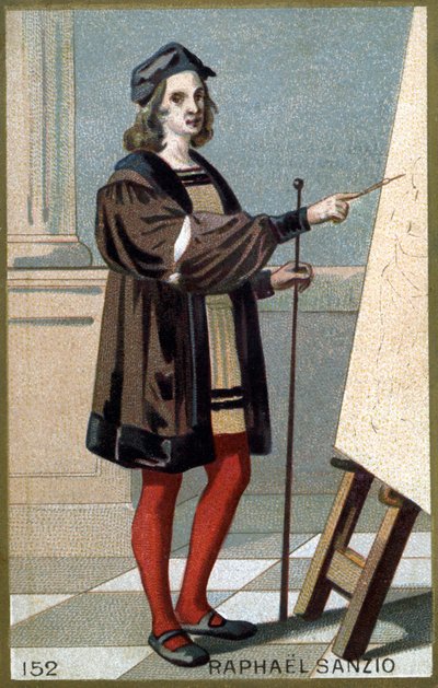 Raphael portréja (Raffaello Sanzio 1483 - 1520). A 19. század végének kromolitográfiája. alkotó: Unknown artist
