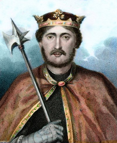 I. Richárd (1157-1199), angol király portréja, más néven Oroszlánszívű Richárd - Oroszlánszívű Richárd portréja - Metszet XIX. alkotó: Unknown artist