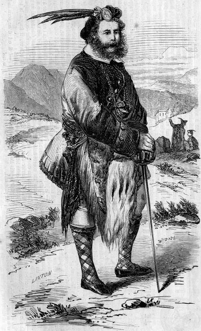 Roualeyn George Gordon Cumming (1820-1866), skót utazó és oroszlánvadász portréja. Linton metszete az 1858. május 8-i „” The Illustrous World” 56. számában. alkotó: Unknown artist