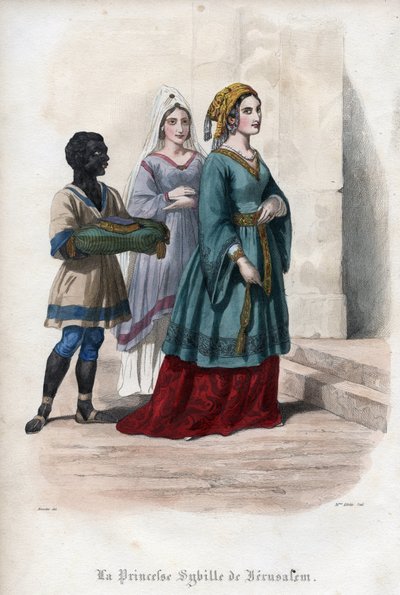 Jeruzsálemi Szibillának (Jerusalem Sibylle) (kb. 1160-1190), Jeruzsálem hercegnőjének, majd királynőjének portréja. Metszet 1842-ből Maurice Lachatre „Histoire des Popes” című könyvében. Magángyűjtemény. alkotó: Unknown artist
