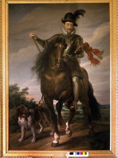 III. Vasa Zsigmond (1566 - 1632) lovon ülő portréja. alkotó: Unknown artist