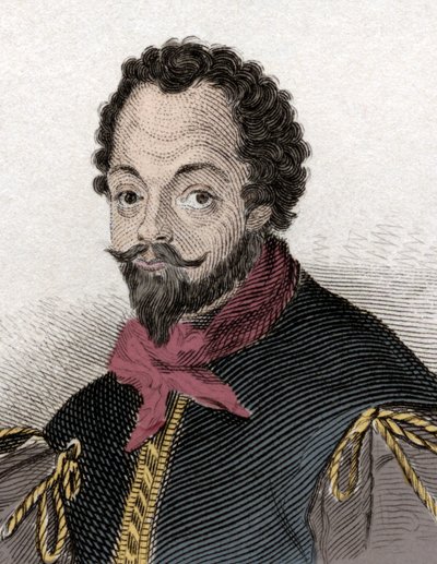 Sir Francis Drake (1540-1596) angol magántulajdonos és navigátor portréja. századi metszet. alkotó: Unknown artist