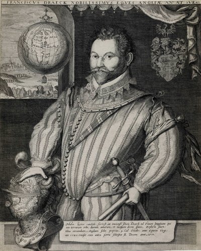 Sir Francis Drake (kb. 1540-1596) angol navigátor portréja. alkotó: Unknown artist