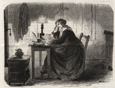 Sophie Germain (1776-1831) francia matematikus portréja (Marie-Sophie Germain portréja francia matematikus, fizikus és filozófus) - metszet 1860 - alkotó: Unknown artist