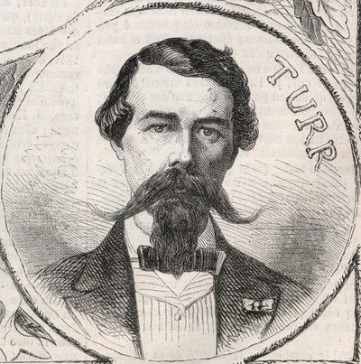 Stefan István Turr (1824-1908) magyar tábornok portréja - Metszet: „A jeles világ” alkotó: Unknown artist