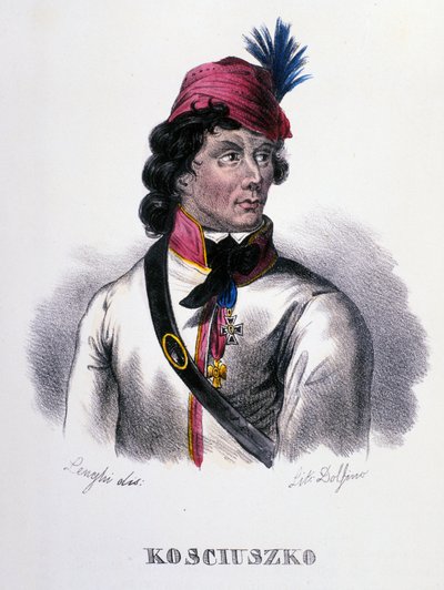 Tádé (Tadeusz) Kosciuszko (Kosciusko) lengyel katona (1746-1817) portréja. századi metszet alkotó: Unknown artist